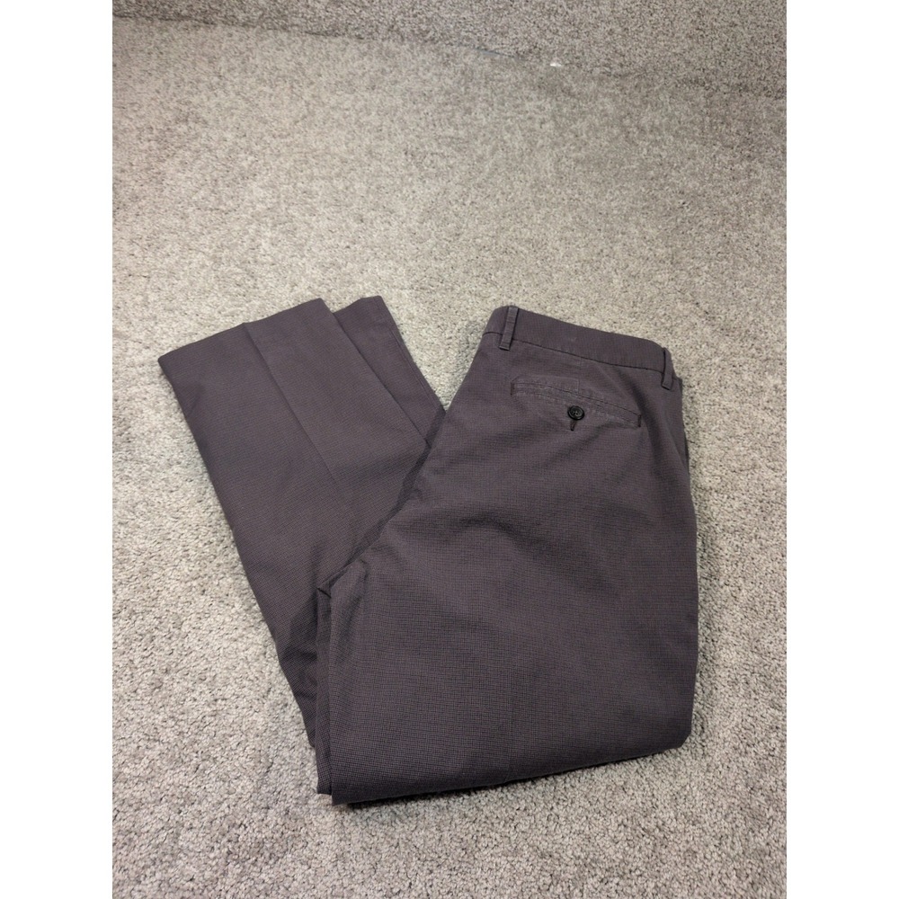 Bonobos Mens Athletic Fit Easy Care Chinos 35x28 Dark Plum Micro Check Pants